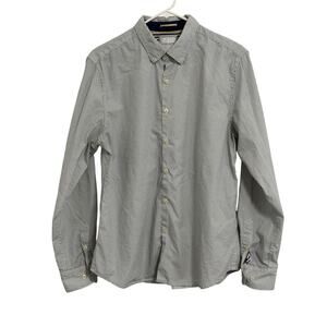 Denim & Flower Ricky Singh Men’s Size L White & Blue Long Sleeve Button Up Shirt